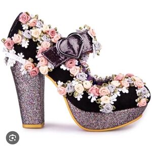 Irregular Choice Cozy Quilt Black Platform